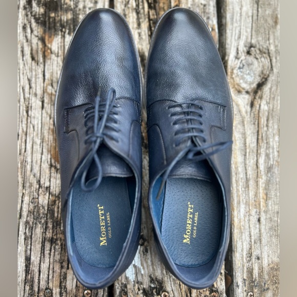 Moretti Gold Label Lazaro Blue Leather Lace Up Oxfords. Size 11 D - Picture 4 of 9